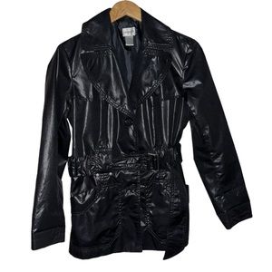 Chico’s Black Chic Raincoat Size 4